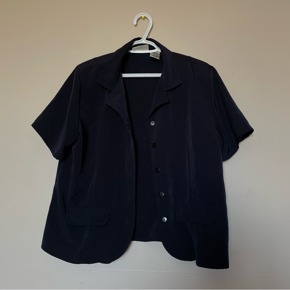 Vintage Black Short Sleeve Blouse